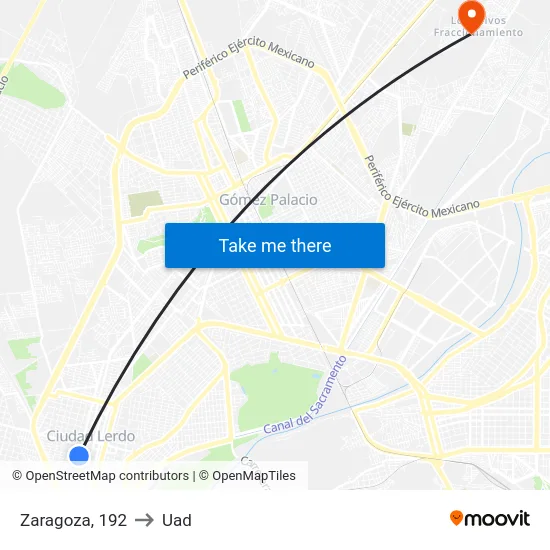 Zaragoza, 192 to Uad map