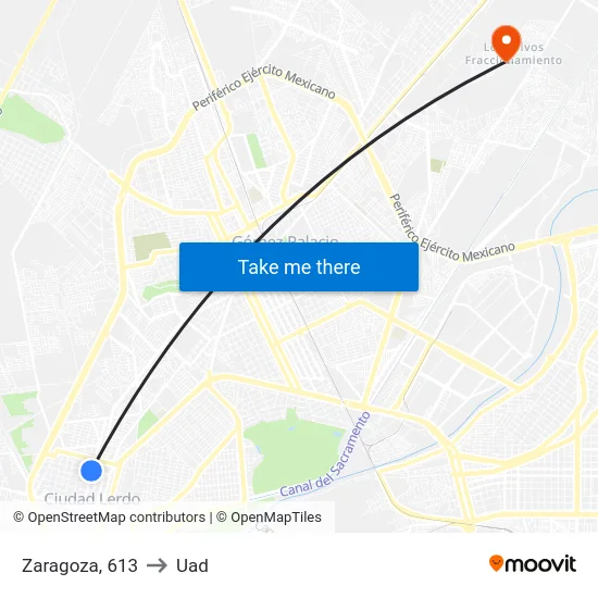 Zaragoza, 613 to Uad map
