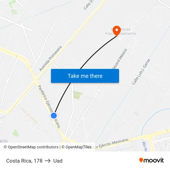 Costa Rica, 178 to Uad map