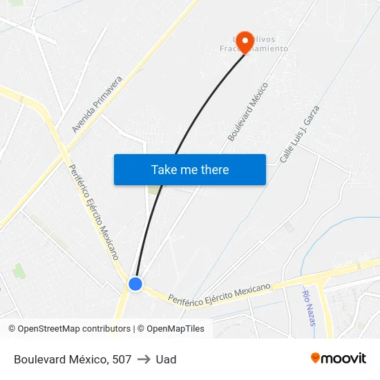 Boulevard México, 507 to Uad map