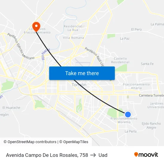 Avenida Campo De Los Rosales, 758 to Uad map