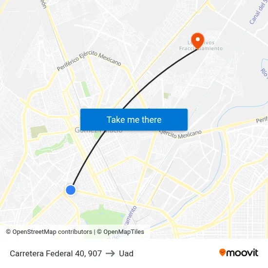 Carretera Federal 40, 907 to Uad map