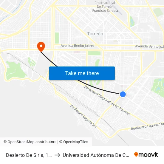 Desierto De Siria, 165_1 to Universidad Autónoma De Coahuila map