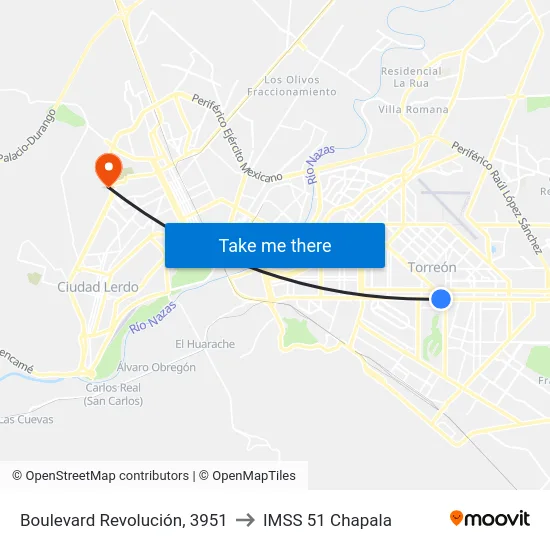 Boulevard Revolución, 3951 to IMSS 51 Chapala map