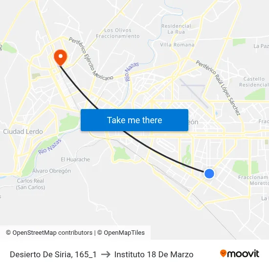 Desierto De Siria, 165_1 to Instituto 18 De Marzo map