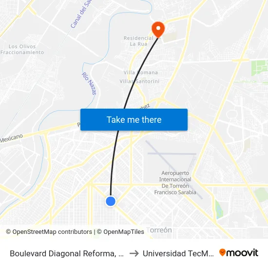 Boulevard Diagonal Reforma, 1960_D to Universidad TecMilenio map