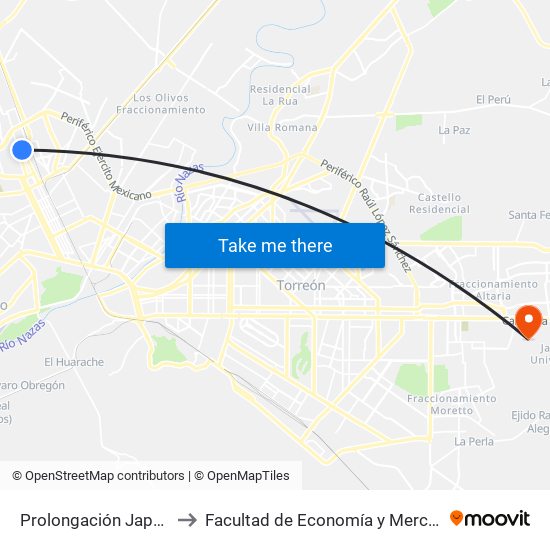 Prolongación Japón, 171 to Facultad de Economía y Mercadotecnia map