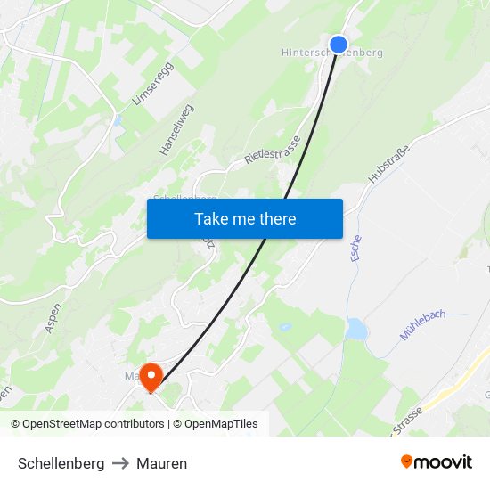 Schellenberg to Mauren map