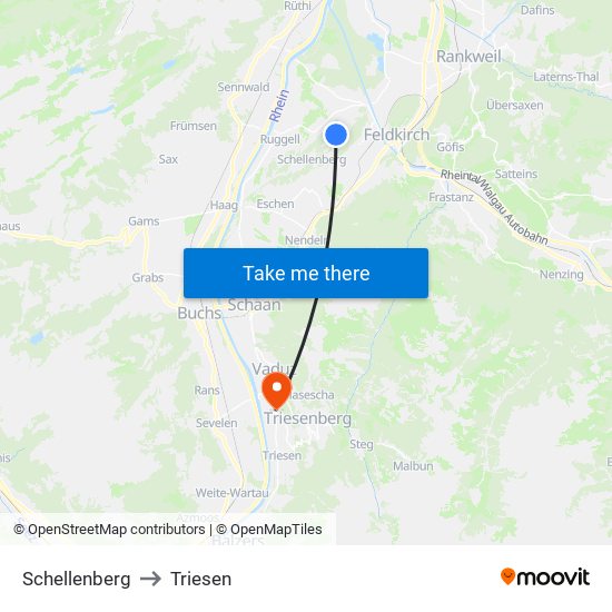 Schellenberg to Triesen map