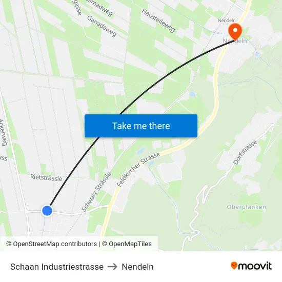Schaan Industriestrasse to Nendeln map