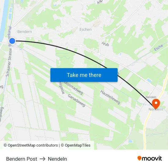 Bendern Post to Nendeln map
