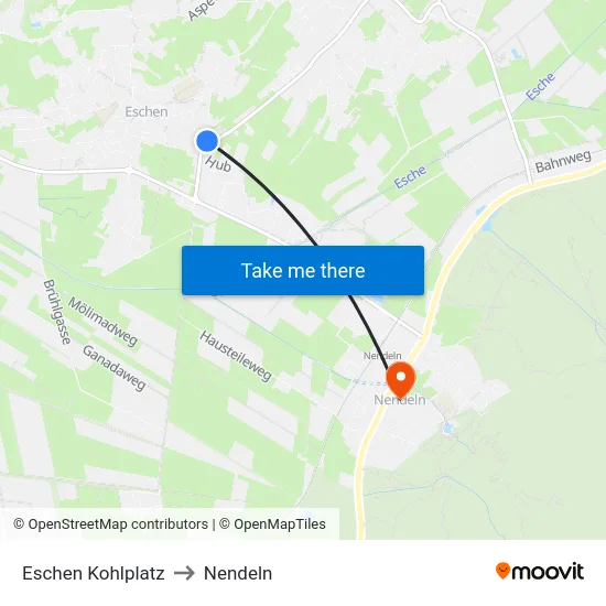 Eschen Kohlplatz to Nendeln map