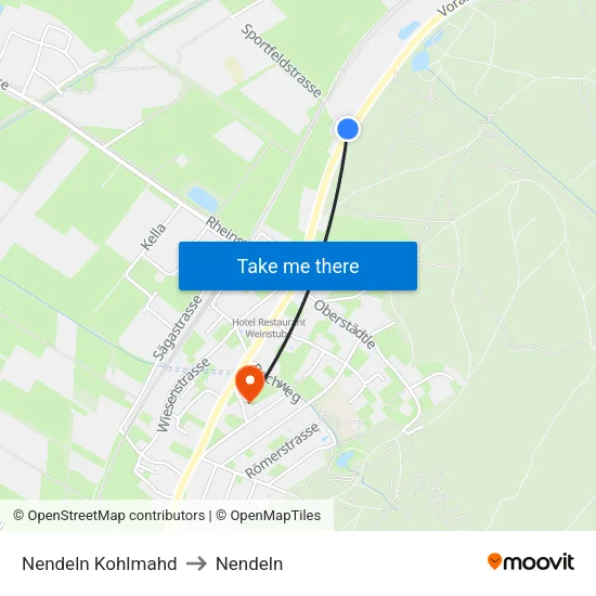 Nendeln Kohlmahd to Nendeln map