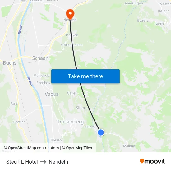 Steg FL Hotel to Nendeln map