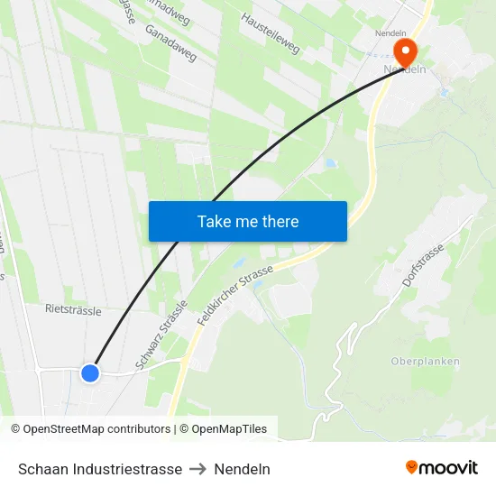 Schaan Industriestrasse to Nendeln map