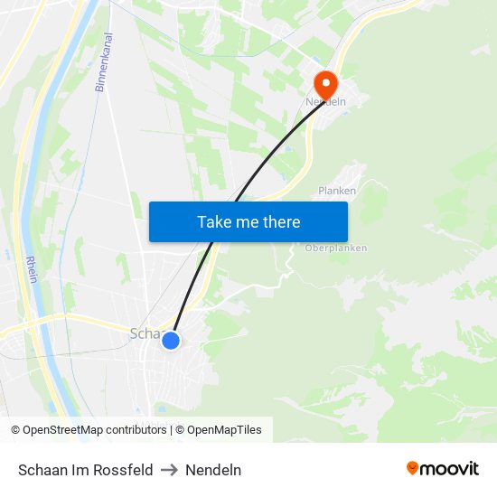 Schaan Im Rossfeld to Nendeln map