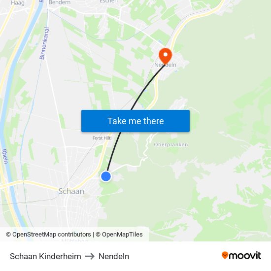 Schaan Kinderheim to Nendeln map