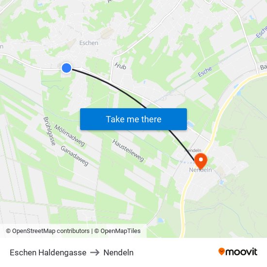 Eschen Haldengasse to Nendeln map