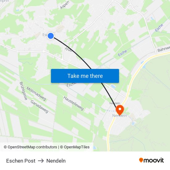 Eschen Post to Nendeln map