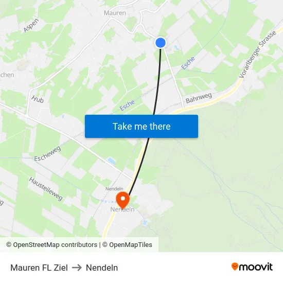 Mauren FL Ziel to Nendeln map