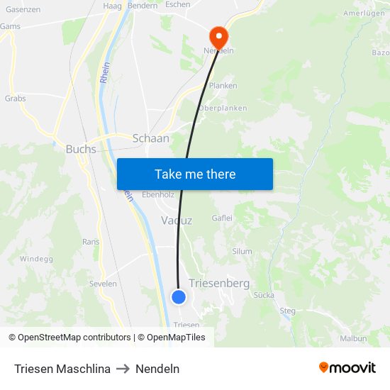 Triesen Maschlina to Nendeln map