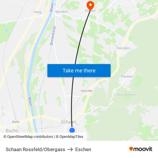 Schaan Rossfeld/Obergass to Eschen map