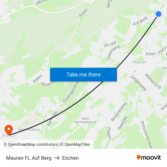 Mauren FL Auf Berg to Eschen map