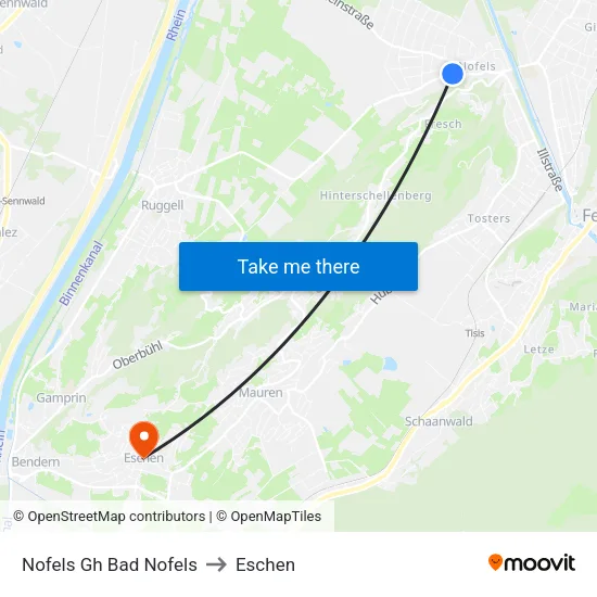 Nofels Gh Bad Nofels to Eschen map