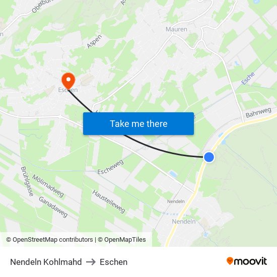 Nendeln Kohlmahd to Eschen map
