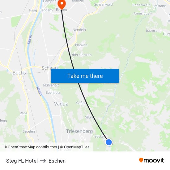 Steg FL Hotel to Eschen map