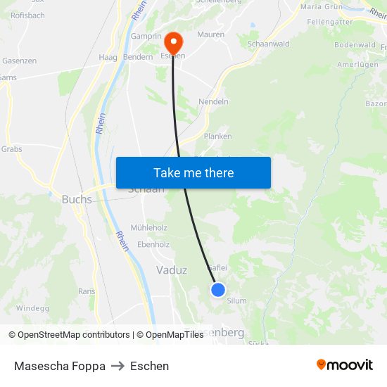 Masescha Foppa to Eschen map