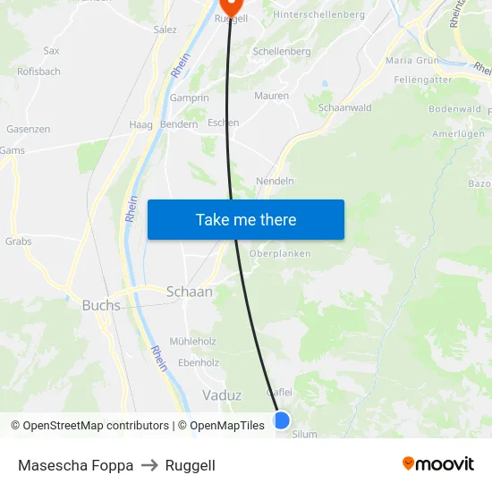 Masescha Foppa to Ruggell map
