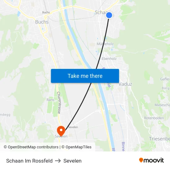 Schaan Im Rossfeld to Sevelen map