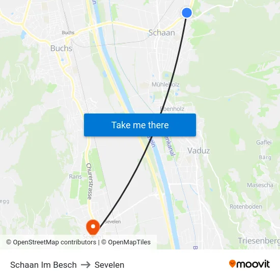 Schaan Im Besch to Sevelen map