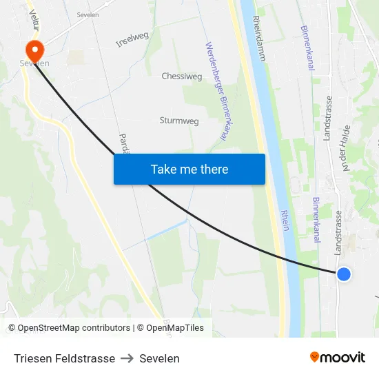 Triesen Feldstrasse to Sevelen map