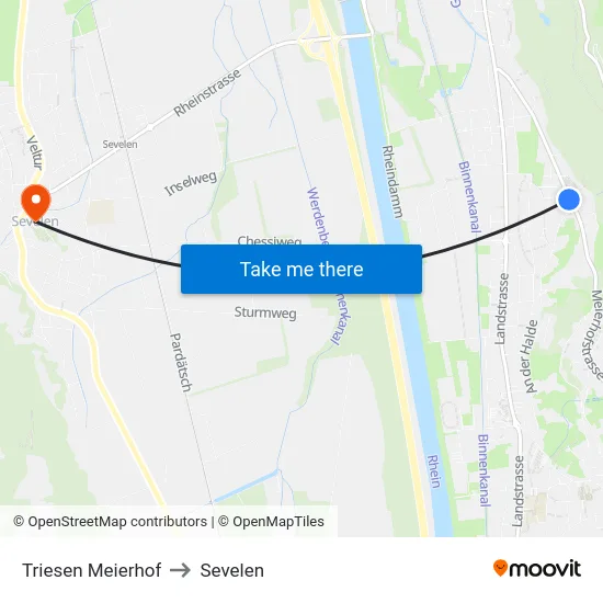 Triesen Meierhof to Sevelen map