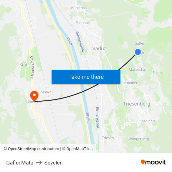 Gaflei Matu to Sevelen map