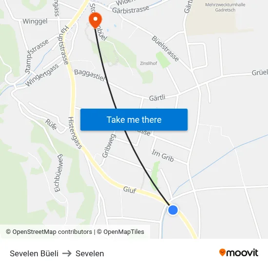 Sevelen Büeli to Sevelen map