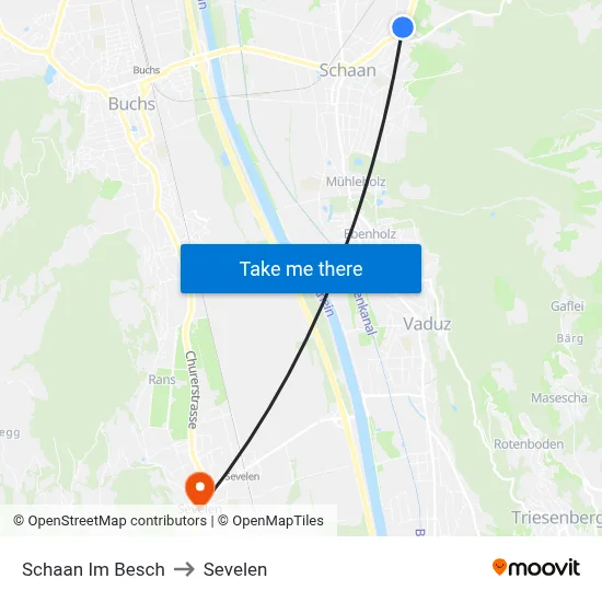 Schaan Im Besch to Sevelen map