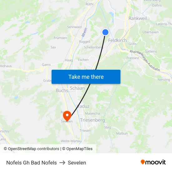 Nofels Gh Bad Nofels to Sevelen map