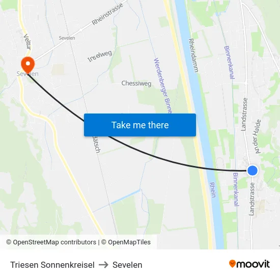 Triesen Sonnenkreisel to Sevelen map