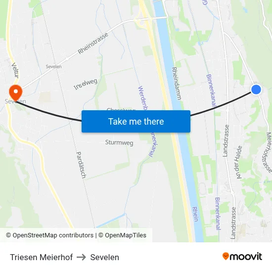 Triesen Meierhof to Sevelen map