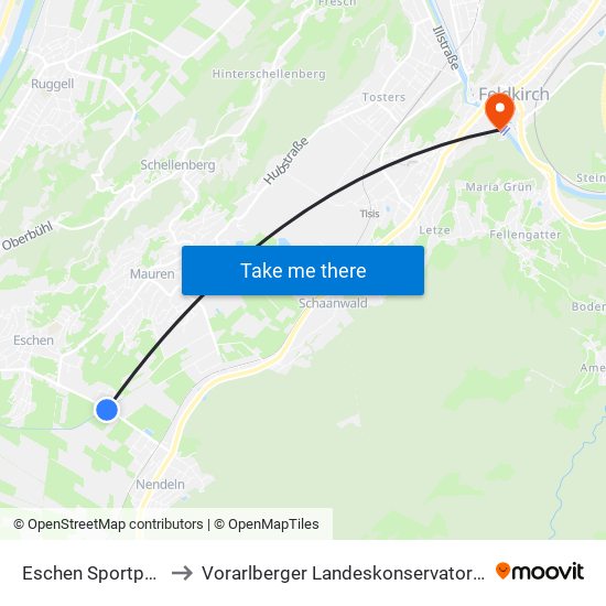 Eschen Sportpark to Vorarlberger Landeskonservatorium map
