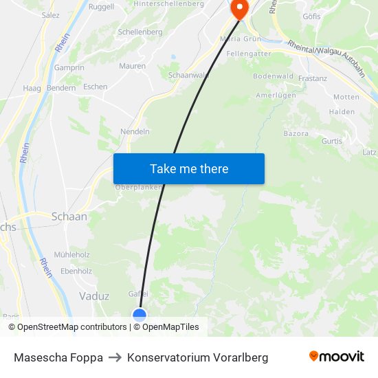 Masescha Foppa to Konservatorium Vorarlberg map