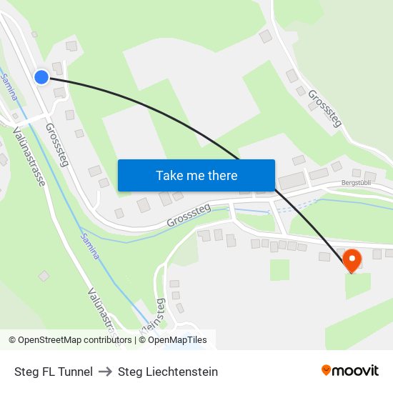 Steg FL Tunnel to Steg Liechtenstein map