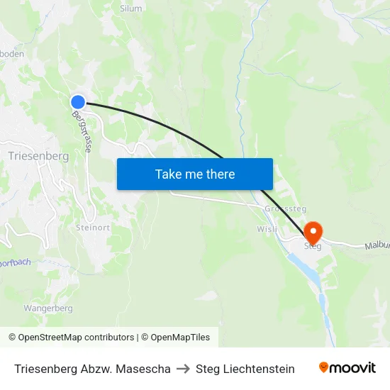 Triesenberg Abzw. Masescha to Steg Liechtenstein map