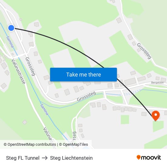 Steg FL Tunnel to Steg Liechtenstein map