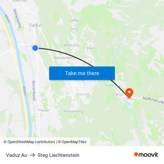 Vaduz Au to Steg Liechtenstein map