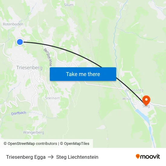 Triesenberg Egga to Steg Liechtenstein map