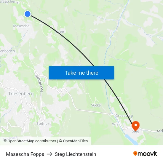 Masescha Foppa to Steg Liechtenstein map